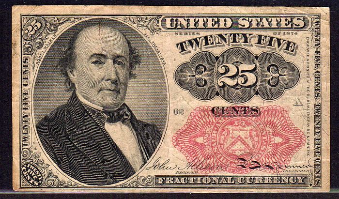 Fr.1309, 1874, Fifth Issue 25 Cent Fractional Note, VF